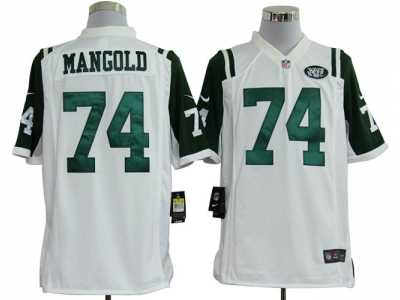 Nike NFL New York Jets #74 Nick Mangold White Game Jerseys
