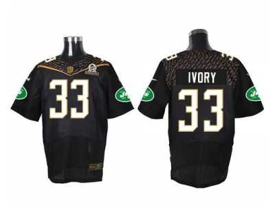 2016 Pro Bowl Nike New York Jets #33 Chris Ivory Black Jerseys(Elite)