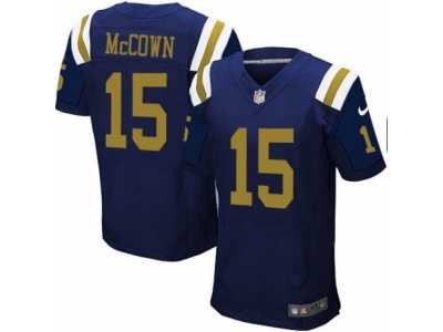 Men's Nike New York Jets #15 Josh McCown Elite Navy Blue Alternate NFL Jersey