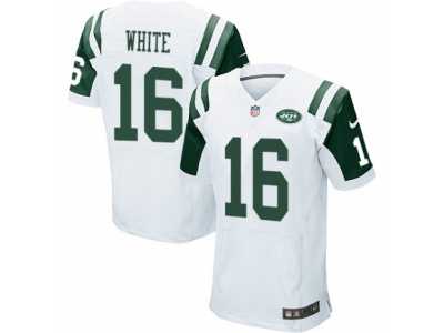 Men's Nike New York Jets #16 Myles White Elite White NFL Jersey
