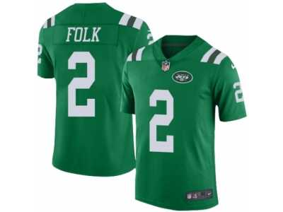 Men\'s Nike New York Jets #2 Nick Folk Elite Green Rush NFL Jersey
