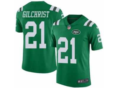 Men's Nike New York Jets #21 Marcus Gilchrist Elite Green Rush NFL Jersey