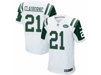 Men's Nike New York Jets #21 Morris Claiborne Elite White NFL Jersey