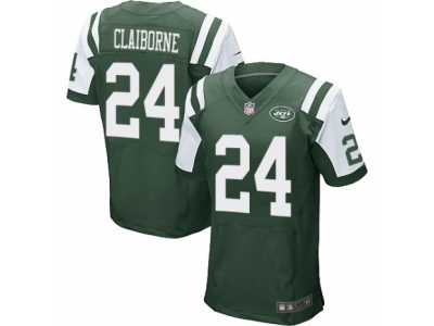 Men's Nike New York Jets #24 Morris Claiborne Elite Green Team Color NFL Jersey