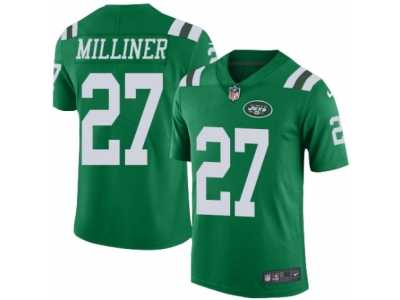 Men's Nike New York Jets #27 Dee Milliner Elite Green Rush NFL Jersey