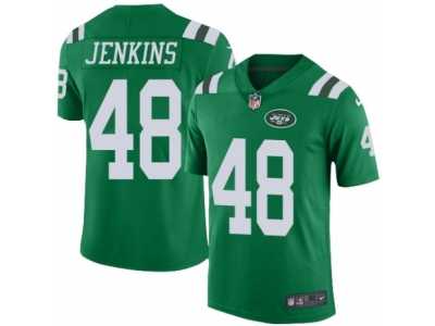 Men's Nike New York Jets #48 Jordan Jenkins Elite Green Rush NFL Jersey