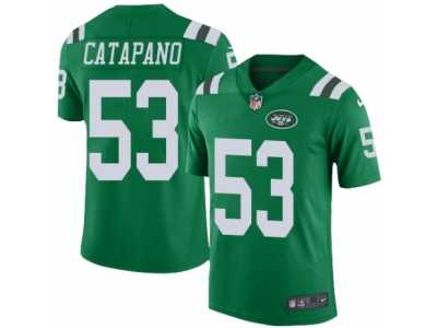 Men's Nike New York Jets #53 Mike Catapano Elite Green Rush NFL Jersey