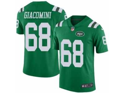 Men's Nike New York Jets #68 Breno Giacomini Elite Green Rush NFL Jersey