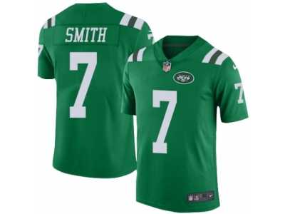 Men's Nike New York Jets #7 Geno Smith Elite Green Rush NFL Jersey
