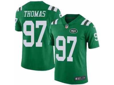 Men's Nike New York Jets #97 Lawrence Thomas Elite Green Rush NFL Jersey
