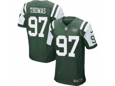 Men's Nike New York Jets #97 Lawrence Thomas Elite Green Team Color NFL Jersey