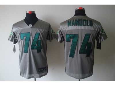 Nike NFL New York Jets #74 Nick Mangold grey jerseys[Elite shadow]
