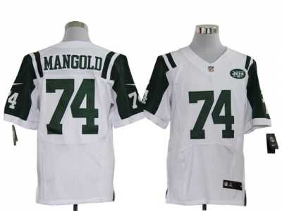 Nike NFL new york jets #74 mangold white Elite Jerseys
