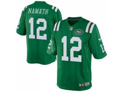 Nike New York Jets #12 Joe Namath Green Men Rush jerseys(Elite)