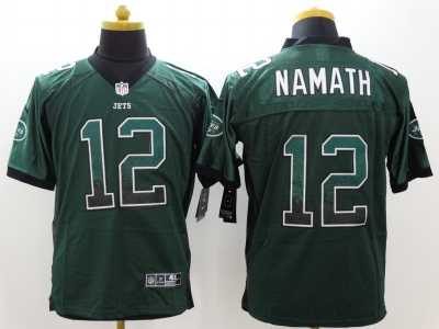 Nike New York Jets #12 Joe Namath green jerseys(Drift Fashion Elite)