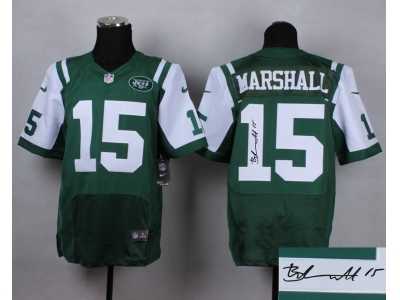Nike New York Jets #15 Brandon Marshall green jerseys(Elite)(Signature)