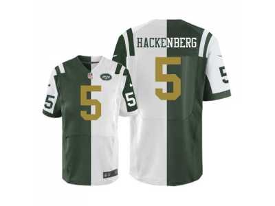 Nike New York Jets #5 Christian Hackenberg Green White Men's Stitched NFL Elite Split Jersey