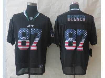 Nike New York Jets #87 Decker Black Jerseys(USA Flag Fashion Elite)