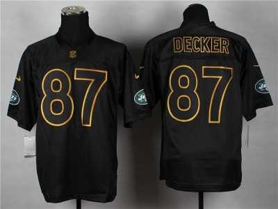 Nike New York Jets #87 Eric Decker black jerseys[Elite gold lettering fashion]