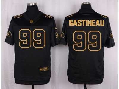 Nike New York Jets #99 Mark Gastineau Black Pro Line Gold Collection Jersey(Elite)