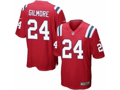 Men's Nike New England Patriots #24 Stephon Gilmore Game Red Alternate NFL Jersey