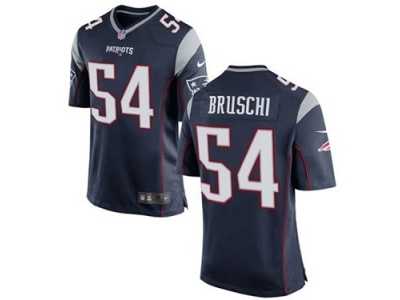 Men's Nike New England Patriots #54 Tedy Bruschi Game Navy Blue Team Color NFL Jersey