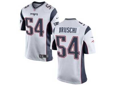 Men's Nike New England Patriots #54 Tedy Bruschi Game White NFL Jersey