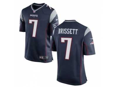 Men's Nike New England Patriots #7 Jacoby Brissett Game Navy Blue Team Color NFL Jersey