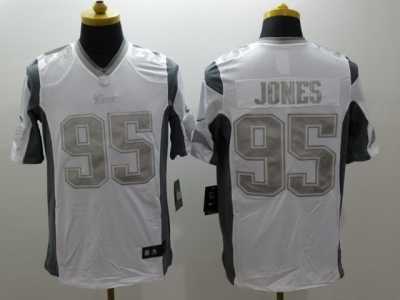 Nike New England Patriots #95 Chandler Jones Platinum White Jerseys(Game)