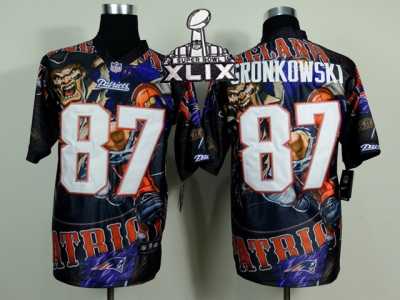 2015 Super Bowl XLIX Nike England Patriots #87 Gronkowski camo jerseys[Elite Fanatical version]