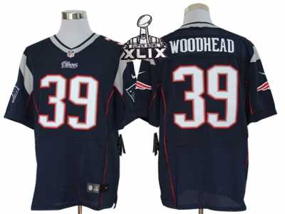 2015 Super Bowl XLIX Nike NFL New England Patriots #39 Danny Woodhead Blue Jerseys(Elite)