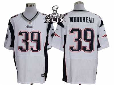2015 Super Bowl XLIX Nike NFL New England Patriots #39 Danny Woodhead White Jerseys(Elite)
