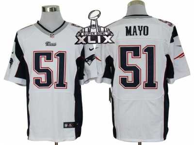 2015 Super Bowl XLIX Nike NFL New England Patriots #51 Jerod Mayo white Jerseys(Elite)