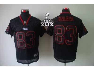 2015 Super Bowl XLIX Nike NFL New England Patriots #83 Wes Welker Lights Out Black Elite Jerseys