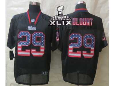 2015 Super Bowl XLIX Nike New England Patriots #29 Blount Black Jerseys(USA Flag Fashion Elite)