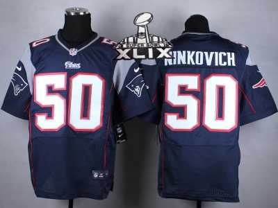 2015 Super Bowl XLIX Nike New England Patriots #50 Rob Ninkovich Blue Jerseys(Elite)