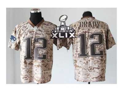 2015 Super Bowl XLIX Nike jerseys new england patriots #12 tom brady camo[2013 new Elite][USMC]
