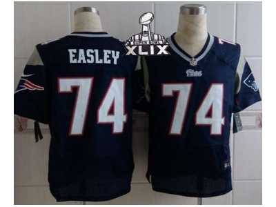 2015 Super Bowl XLIX Nike jerseys new england patriots #74 easley blue[Elite]
