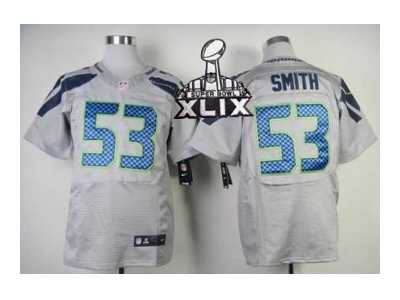 2015 Super Bowl XLIX Nike seattle seahawks #53 smith grey jerseys[Elite]