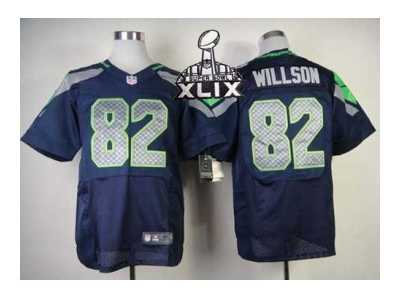 2015 Super Bowl XLIX Nike seattle seahawks #82 willson blue jerseys[Elite]