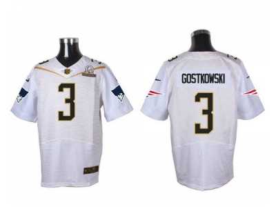 2016 Pro Bowl Nike New England Patriots #3 Stephen Gostkowski white jerseys(Elite)