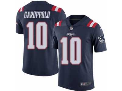 Men's Nike New England Patriots #10 Jimmy Garoppolo Elite Navy Blue Rush NFL Jersey