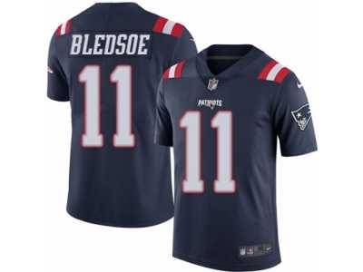 Men's Nike New England Patriots #11 Drew Bledsoe Elite Navy Blue Rush NFL Jersey