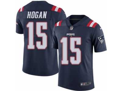 Men's Nike New England Patriots #15 Chris Hogan Elite Navy Blue Rush NFL Jersey