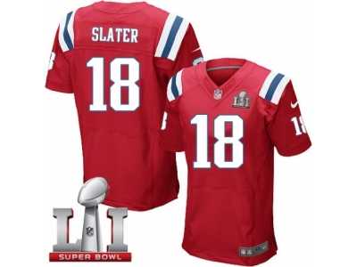 Men's Nike New England Patriots #18 Matthew Slater Elite Red Alternate Super Bowl LI 51 NFL Jersey