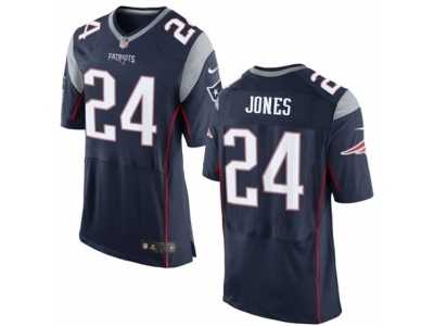 Men's Nike New England Patriots #24 Cyrus Jones Elite Navy Blue Team Color NFL Jersey
