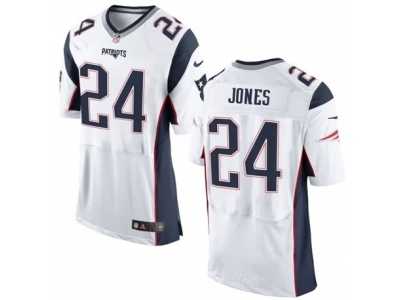 Men's Nike New England Patriots #24 Cyrus Jones Elite White NFL Jersey