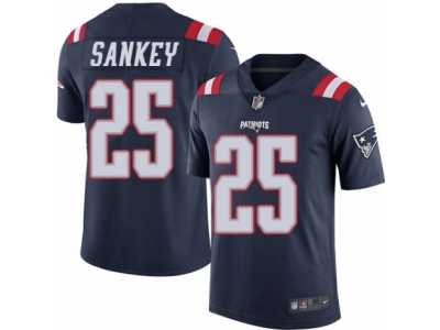 Men's Nike New England Patriots #25 Bishop Sankey Elite Navy Blue Rush NFL Jersey