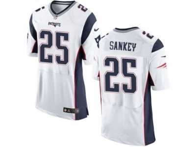 Men\'s Nike New England Patriots #25 Bishop Sankey Elite White NFL Jersey