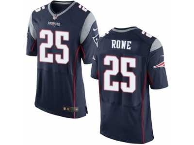 Men's Nike New England Patriots #25 Eric Rowe Elite Navy Blue Team Color NFL Jersey